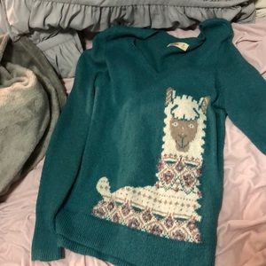 Llama v neck sweater